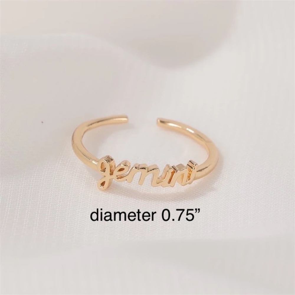 ♊️ Gemini Zodiac Ring | Gold | Adjustable